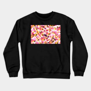 Abstract Coral Red-Orange-Pink Tones Glitch Pattern Crewneck Sweatshirt